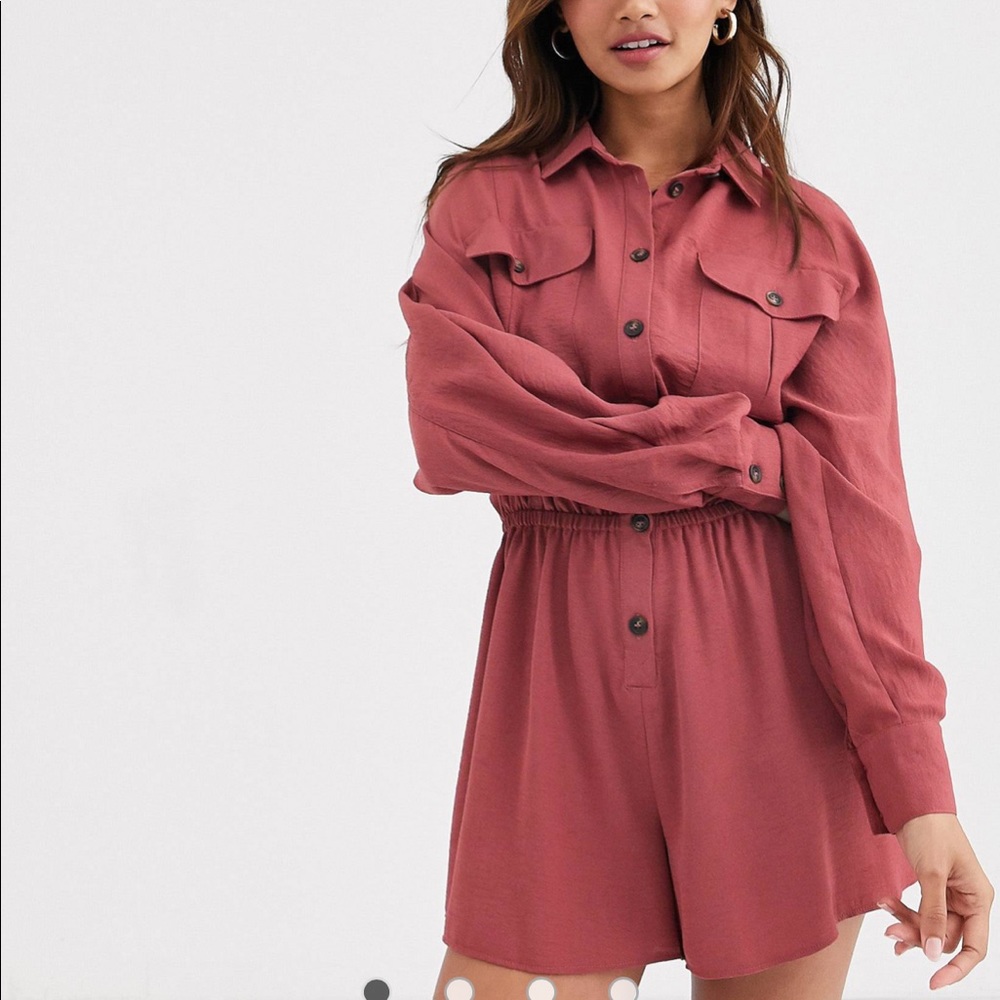 Asos Design slouchy button front boiler romper